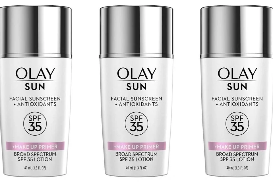 it contains sunscreen with an SPF of 35 and skin softeners such as vitamin E and fatty acids