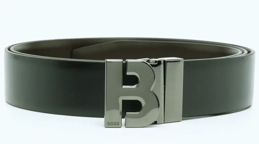 BOSS logo-buckle leather belt gift set