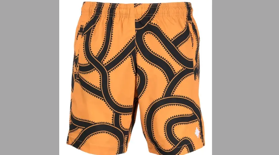 Marcelo Burlon County of Milan snake-print Cross-embroidered swim shorts