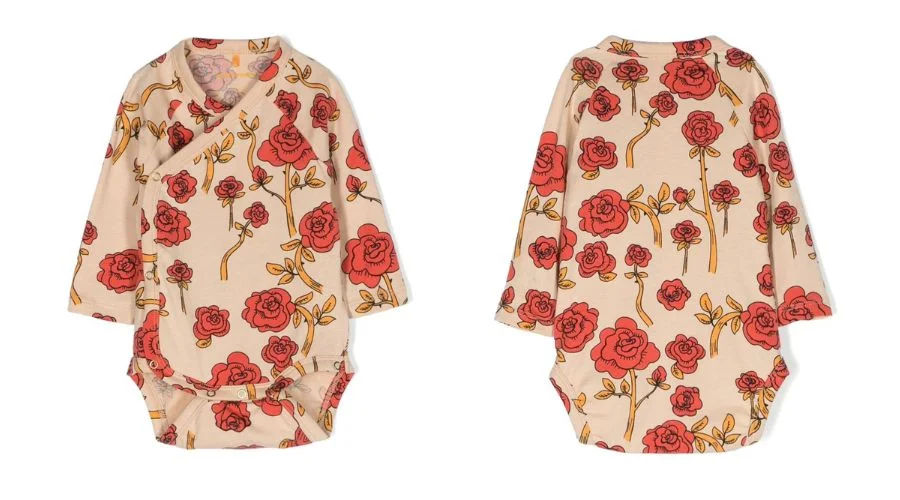 Mini Rodini Rose-print long-sleeve body