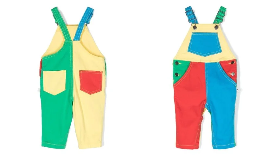 Stella McCartney Kids paneled cotton dungarees