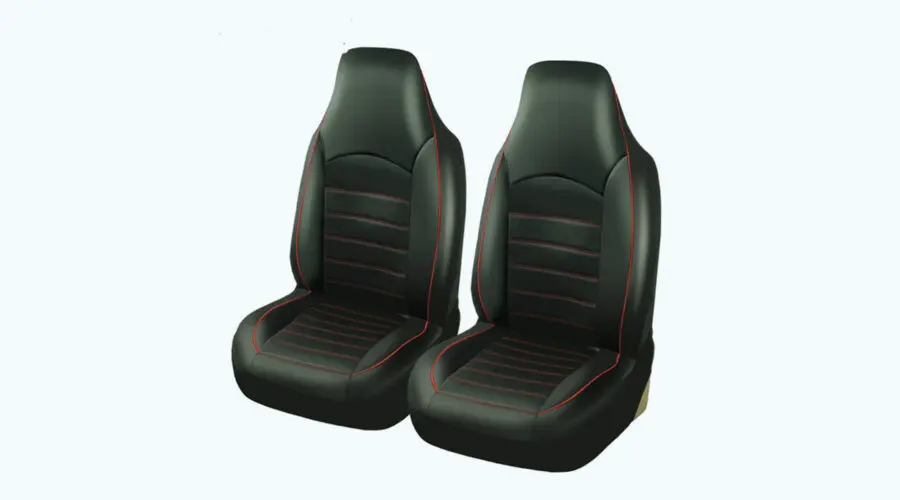 Universal-fit bucket seat cover for front- and 2nd-row seats (Black)
