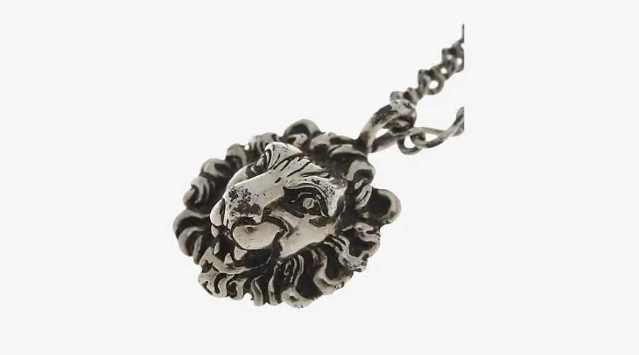 Gucci Lion Head Pendant Necklace Authenticated By LXR