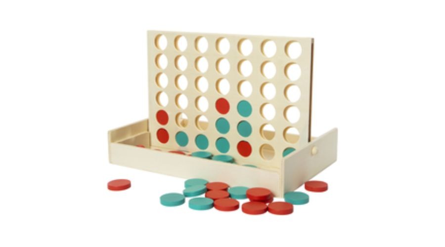 Four in a row wooden game