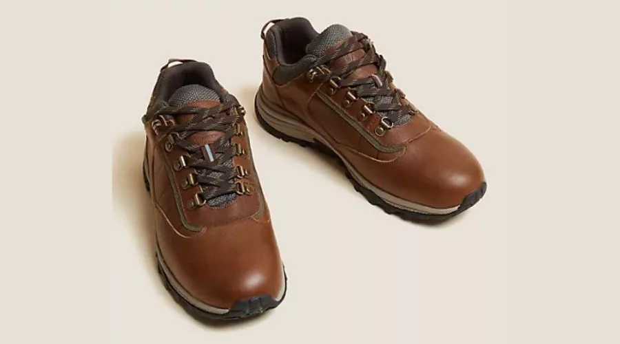 M&S collection leather waterproof walking shoes