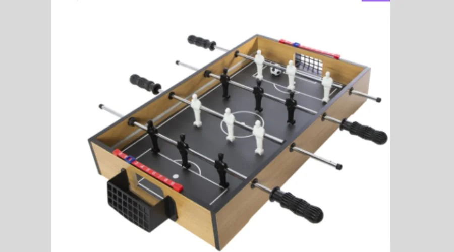 Wooden tabletop light-up foosball game