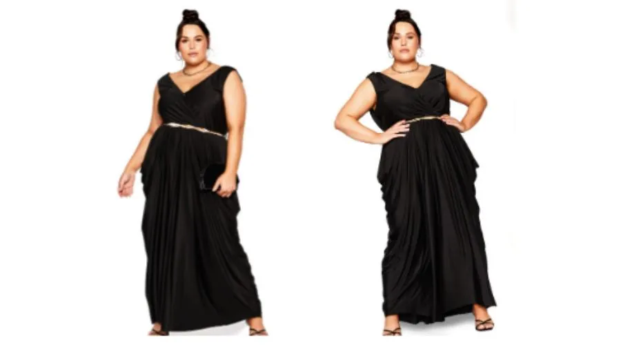 Athena goddess maxi dress - black