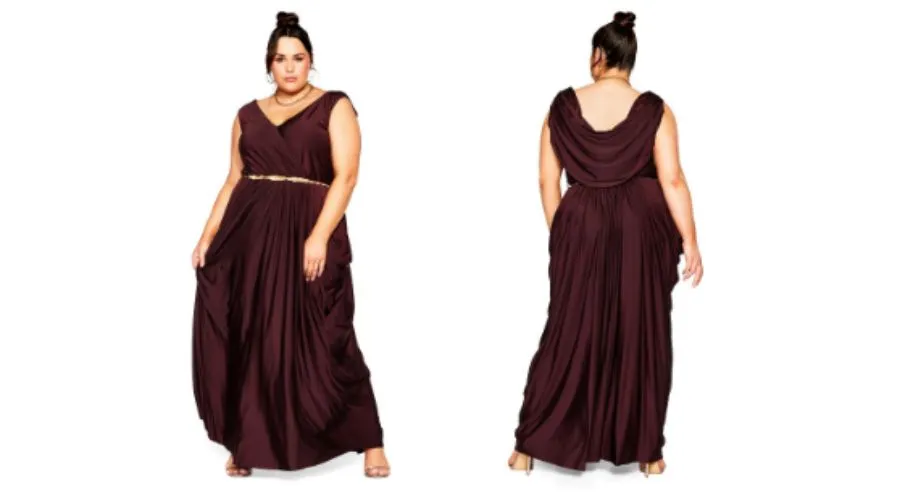 Athena goddess maxi dress - oxblood