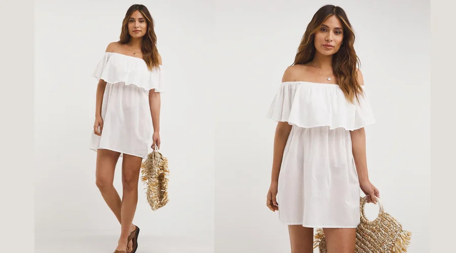 Bardot White Beach Dress