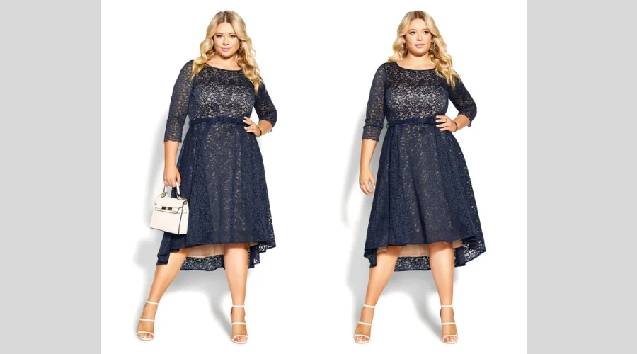 Navy City Chic Lace Lover Dress
