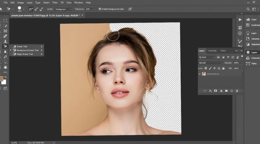 Here's how to use the Magic Eraser Tool in Adobe Photoshop
