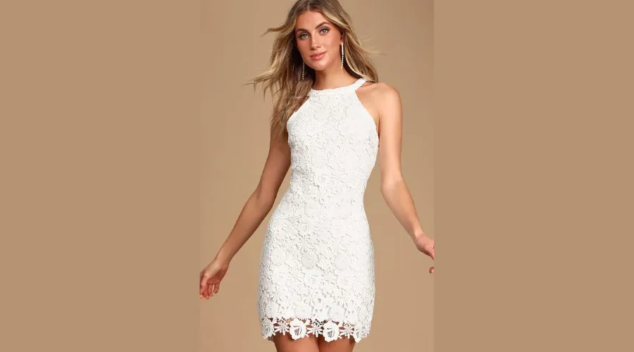 Ivory Lace Mini Dress