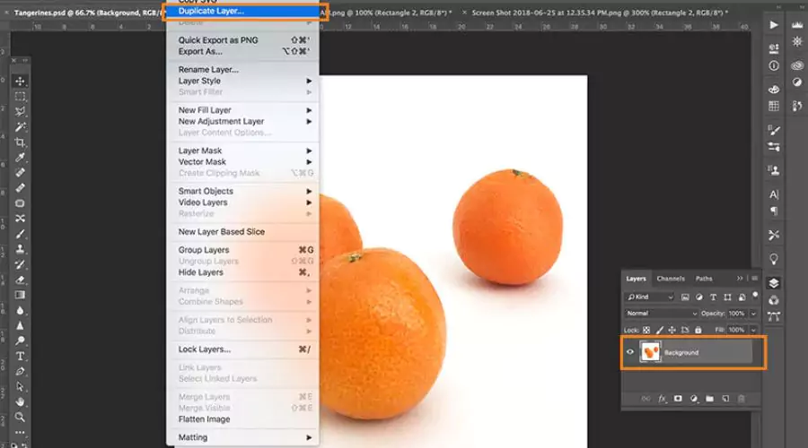 Selection and masking in Photoshop with the Magic Wand Tool