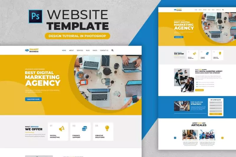 Website templates in photoshop