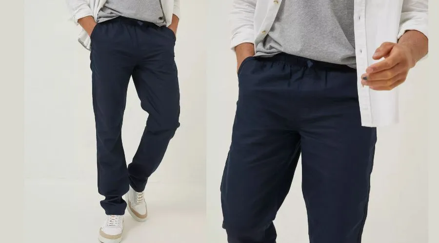 Straight Cotton Linen Trousers
