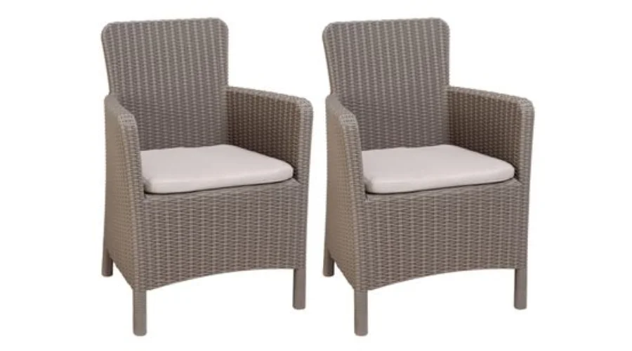 Allibert Garden chairs 2 pcs Trenton cappuccino colored | trendingcult