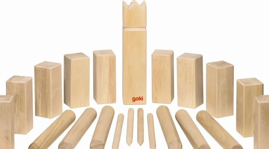 Goki 15166 - Viking game Kubb, wooden game, beach game, outdoor skill game