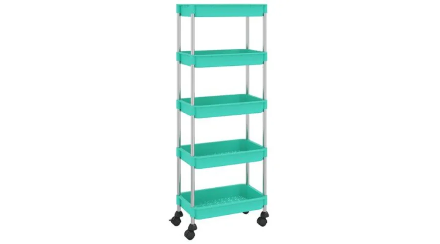 Industrial Trolley 5-layer Iron And ABS Turquoise