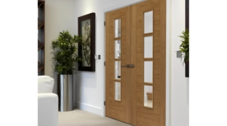 JB Kind Oak Bela Prefinished Glazed Door 1981 x 686 x 35mm | trendingcult 