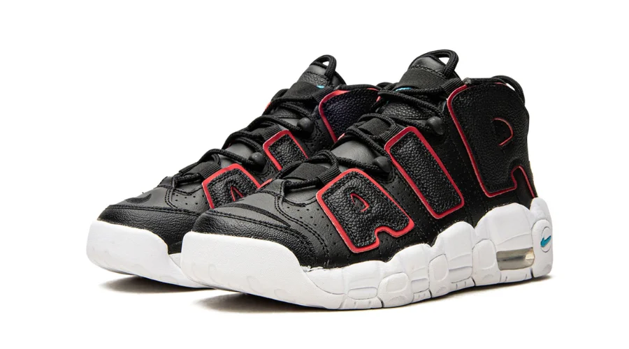 Nike Air More Uptempo GS Black Fusion Red | trendingcult 