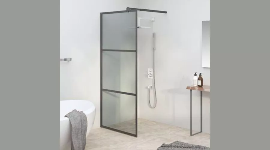 Walk-In Shower Enclosure Dark ESG Glass Black