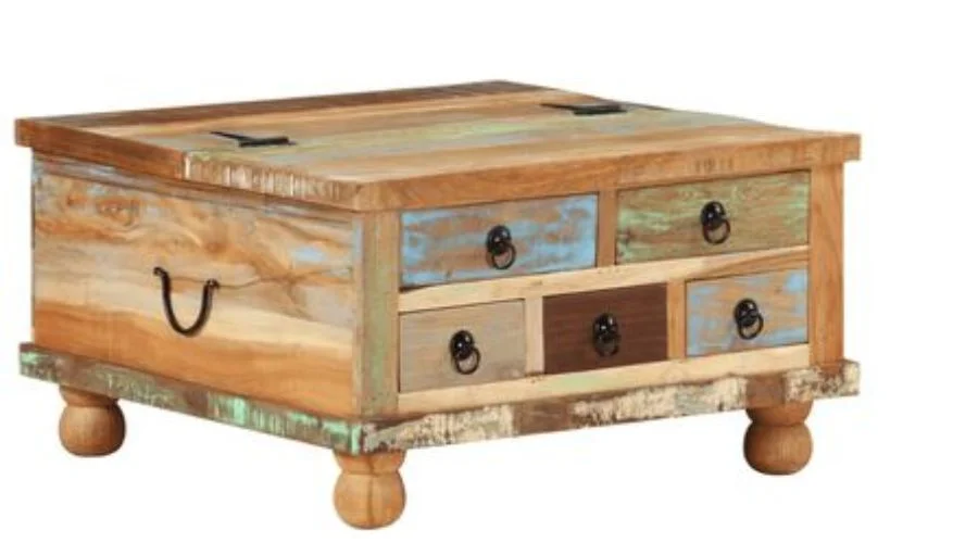 vidaXL Coffee Table 70x70x38 cm Recycled Wood 