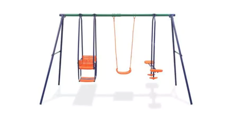 Swing Set With 5 Seats Orange