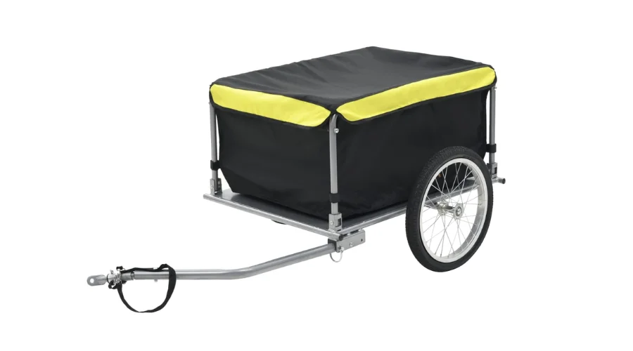 vidaXL Bicycle Trailer 65 kg Black and Yellow | outdoor sports