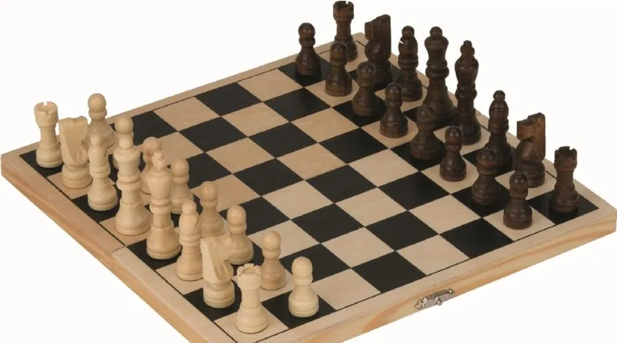 Goki chess game in wooden toy for kids