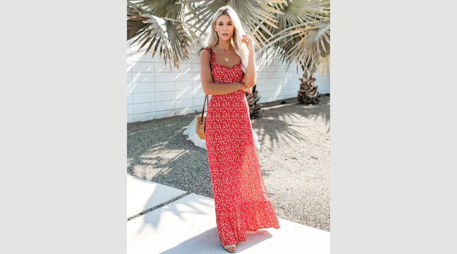 MY FAIR LADY FLORAL RUFFLE MAXI DRESS