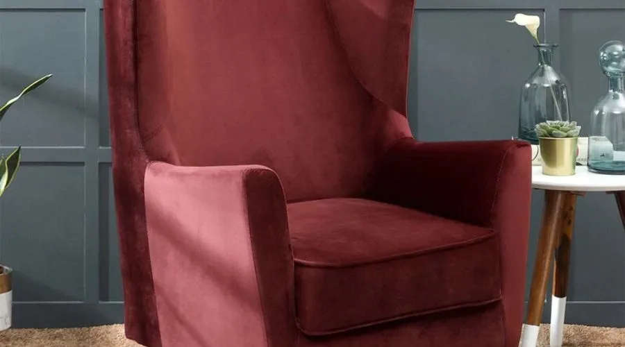 Wine-Red-Velvet-Rocking-Chair | trendingcult