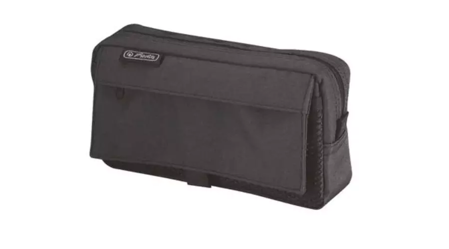 Herlitz pencil case with 2 outer pockets, black