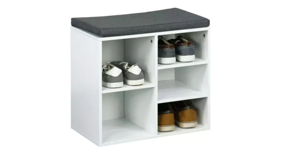 White Shoe Rack With Cushion