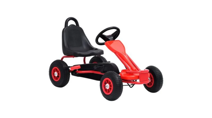 vidaXL Go-Kart with Pedals and Pneumatic Tires Red 