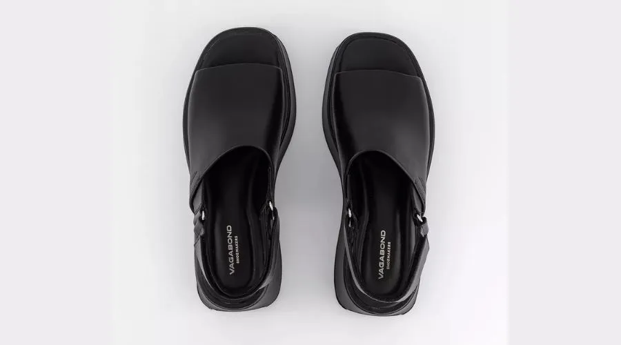 Courntey Sling Back Sandals Black Leather