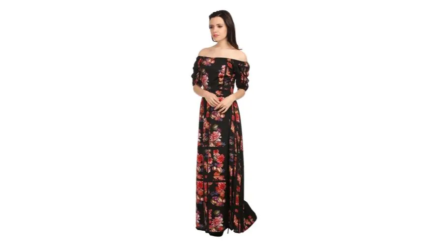 Off-Shoulder Floral Maxi Dress