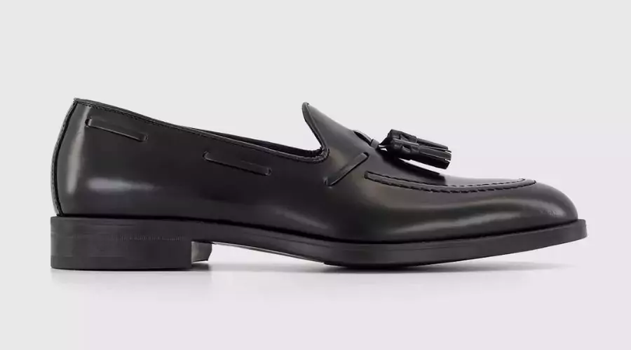 Tassel Loafers Black Leather