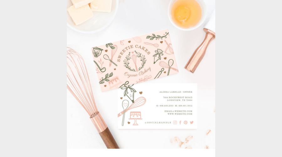 Baking & cooking utensil bakery business card