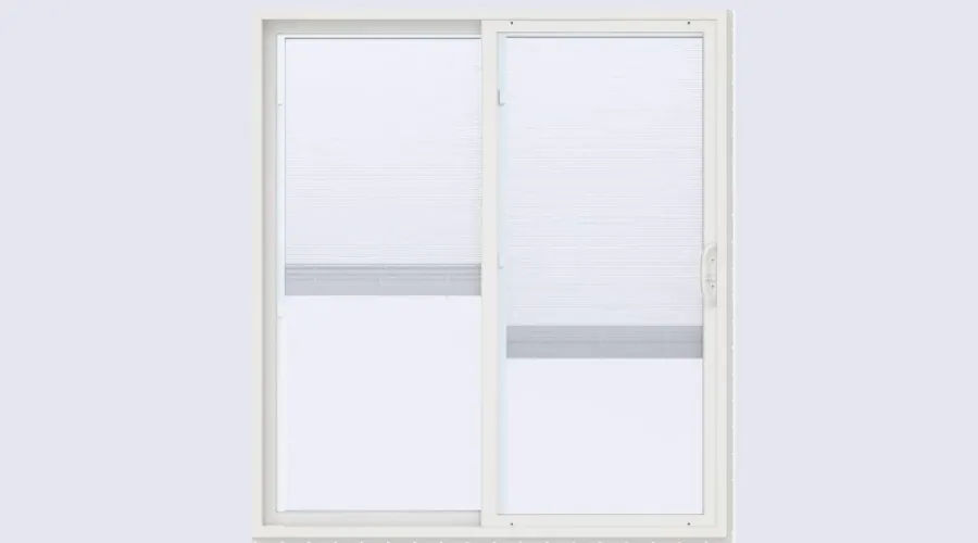 Contemporary White Vinyl Left-Hand Full Lite Sliding Patio Door