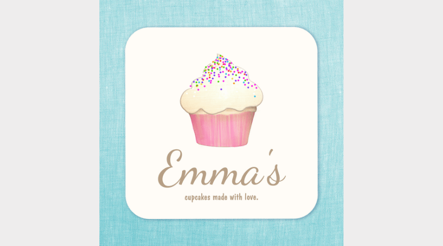 Cupcake bakery square business card