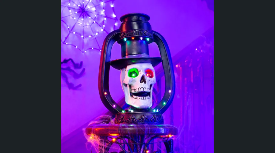 Illuminated Decorative Lantern 46 X 31 X 21 Cm Skeleton