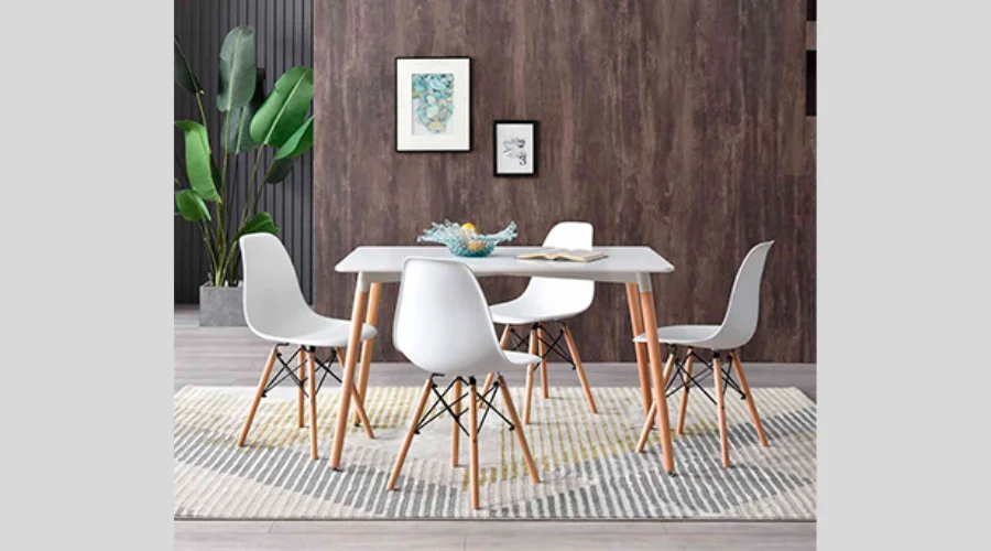 London Dining Room With 4 White Oslo Chairs