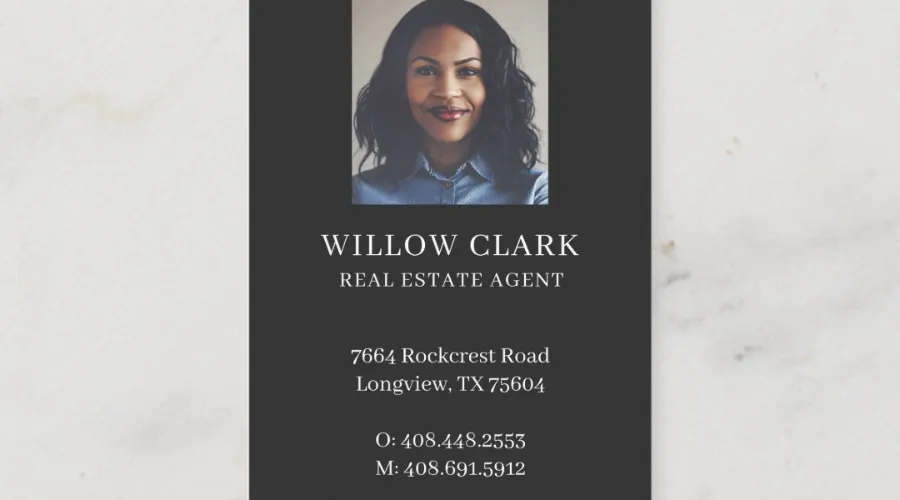 Pink watercolor front door real estate agent business card