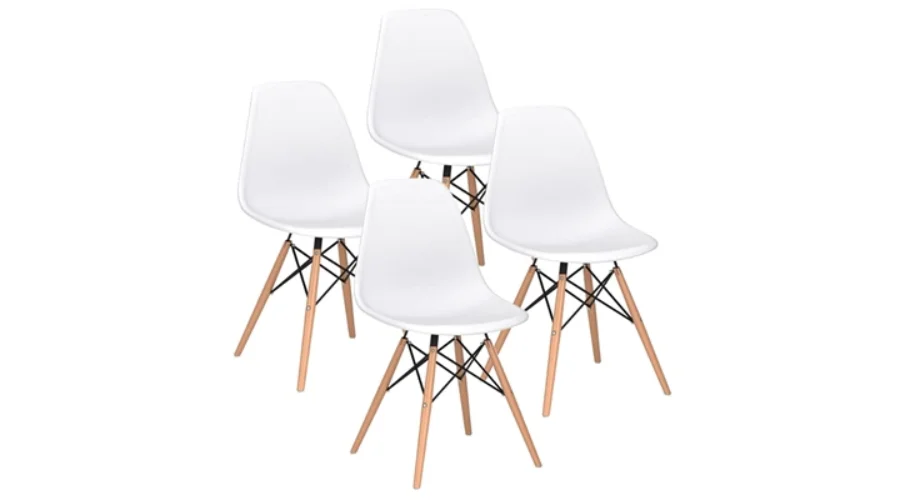 Set of 4 Eames chairs, 4 modern minimalist dining chairs