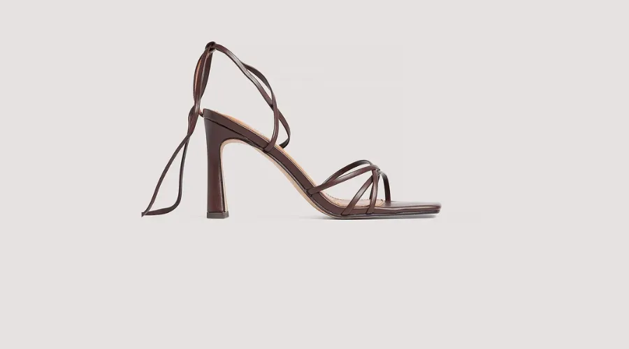Squared Toe Women Strappy Sandal- Brown
