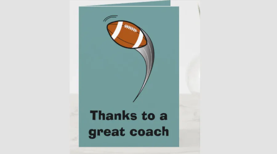 Thanks to a great football coach thank you card