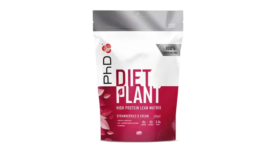 PhD Nutrition Diet Plant Strawberries & Cream 500g