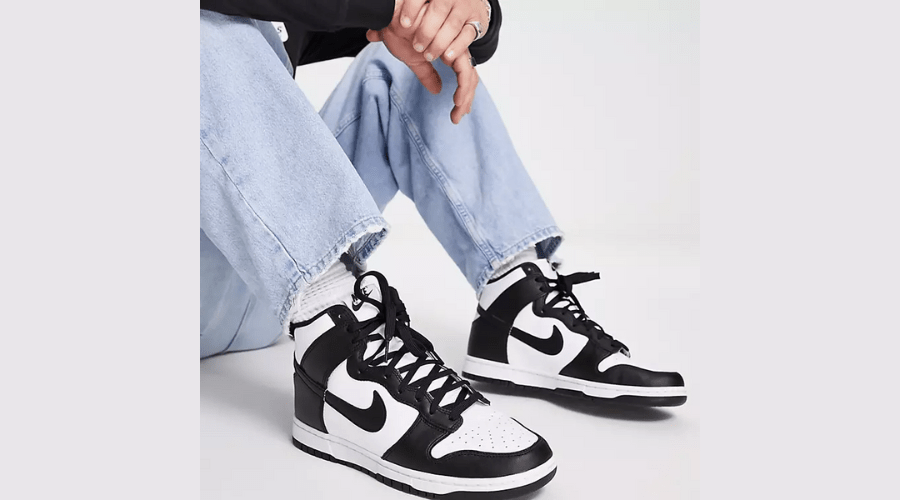 Nike Dunk Hi Retro Sneakers in White and Black