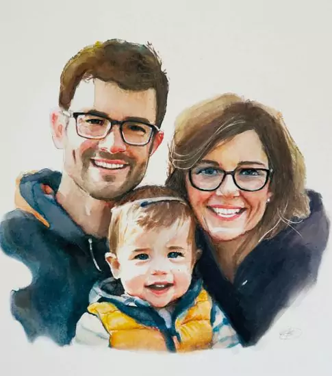 Hand Painted, Photo to Highly Detailed Watercolor