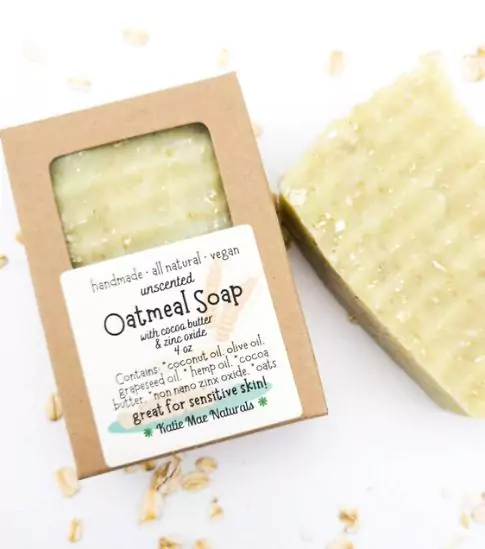 Oatmeal Soap for Sensitive Skin | Unscented Soap | Zero Waste Bar Soap